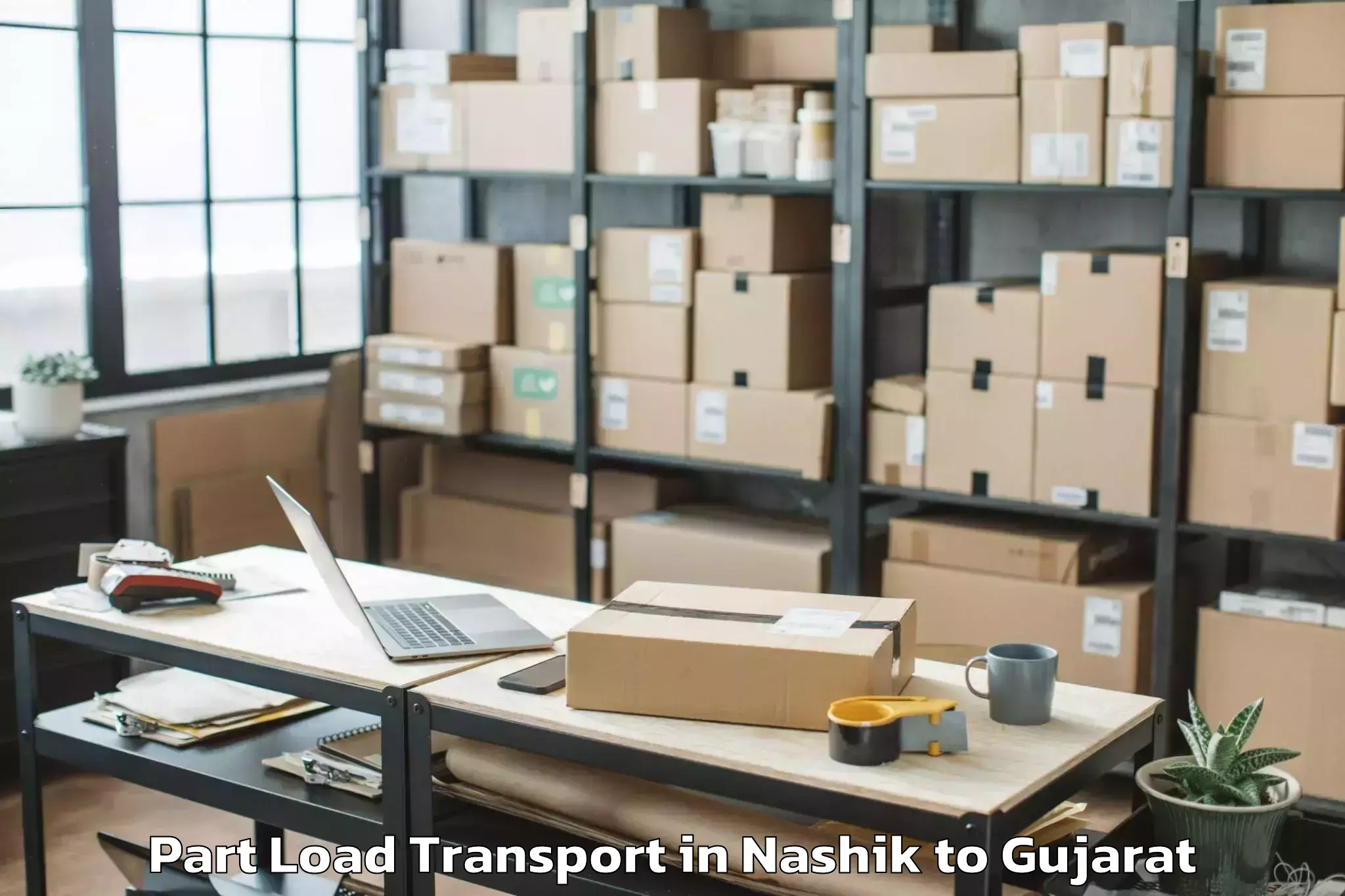 Reliable Nashik to Balasinor Part Load Transport